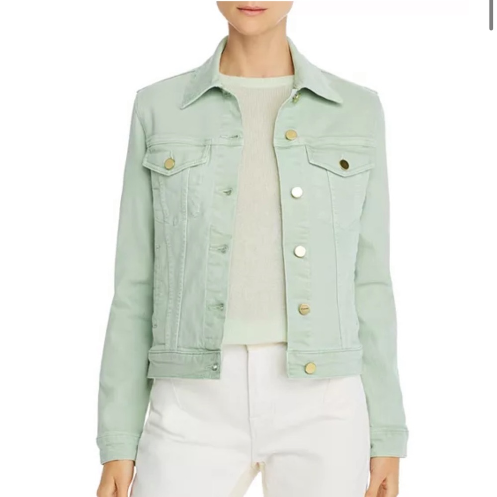 Frame Le Vintage Cloud Denim Jacket SMALL mint green